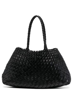 Black woven Santa Croce tote bag DRAGON DIFFUSION | 8892DGS5MATBLACK